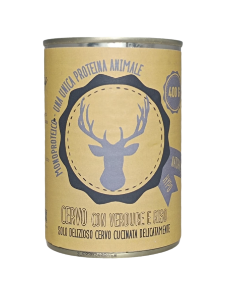 Umido per cani grain free con cervo