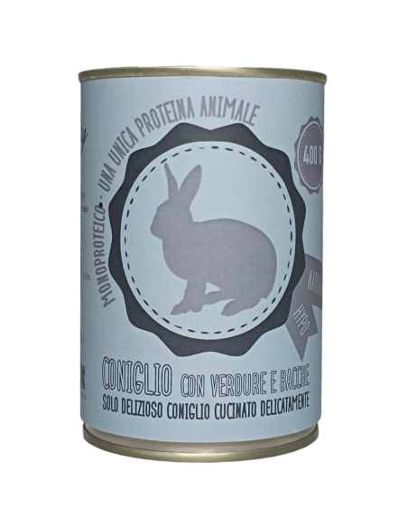 Umido per cani grain free con coniglio e verdure