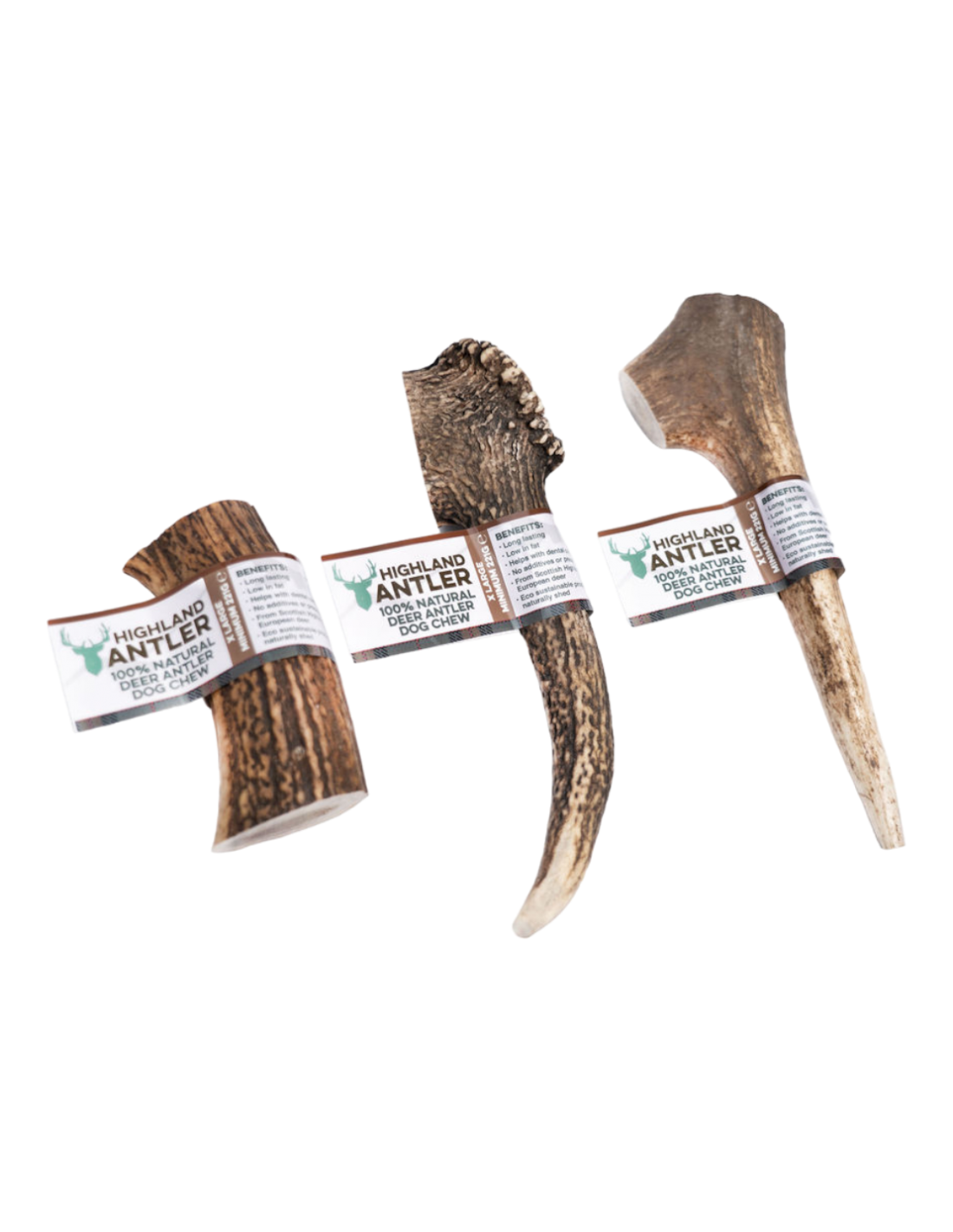 HIGHLAND DOG CHEWS - Corno di cervo intero XL 221-270 gr