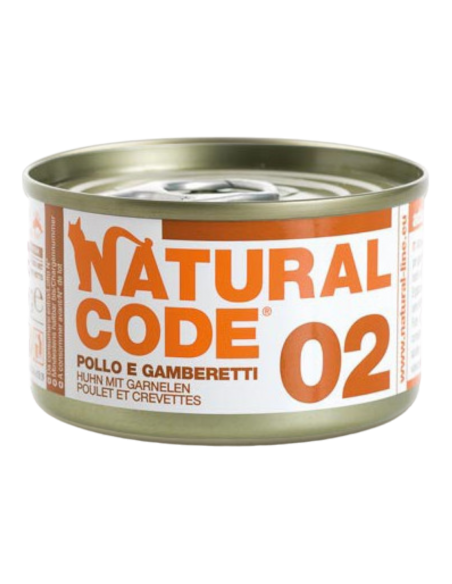 NATURAL CODE - 02 pollo e gamberetti 85 gr