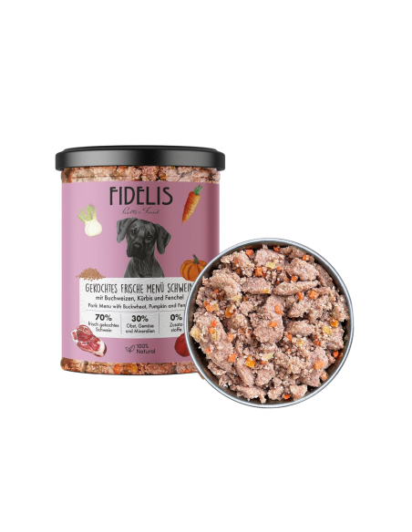 Fidelis Maiale fresco cotto con grano saraceno, zucca e finocchio 400gr