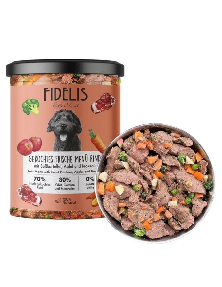 Fidelis Manzo fresco cotto con Patata Dolce, Mela e Broccoli 400gr