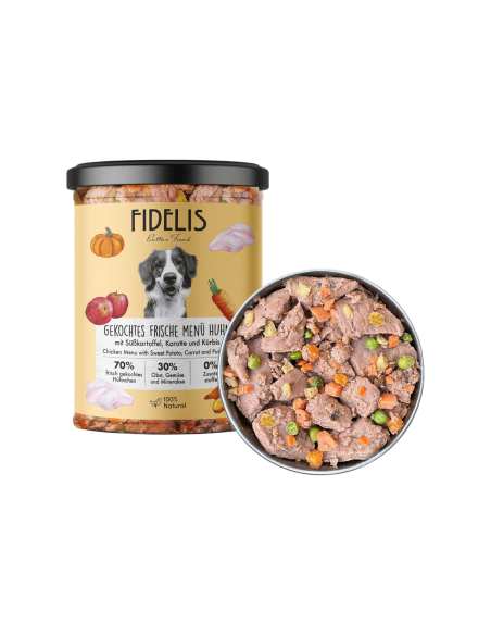 Fidelis Pollo fresco cotto con patata dolce, carote e zucca 400gr