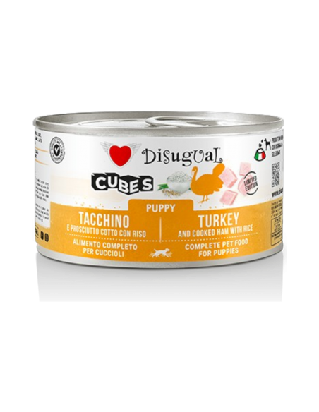Disugual Toydog Cubes Tacchino, prosciutto cotto e riso Puppy 85 gr