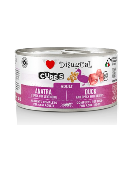 Disugual Toydog Cubes Anatra, speck e lenticchie 85 gr