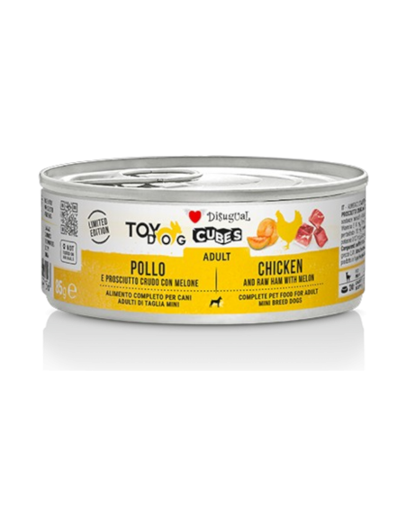 Disugual Toydog Cubes Pollo, prosciutto crudo e melone 85 gr