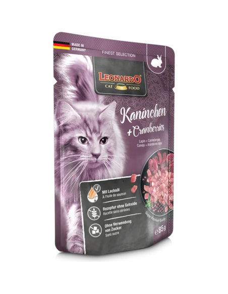 Leonardo Finest Selection Gatti Adulti Coniglio e Mirtilli Rossi 85 gr.