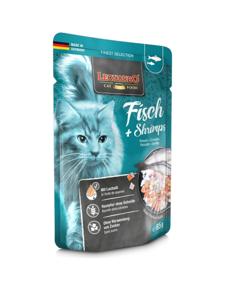 Leonardo Finest Selection Gatti Adulti Pesce e Gamberetti 85 gr.