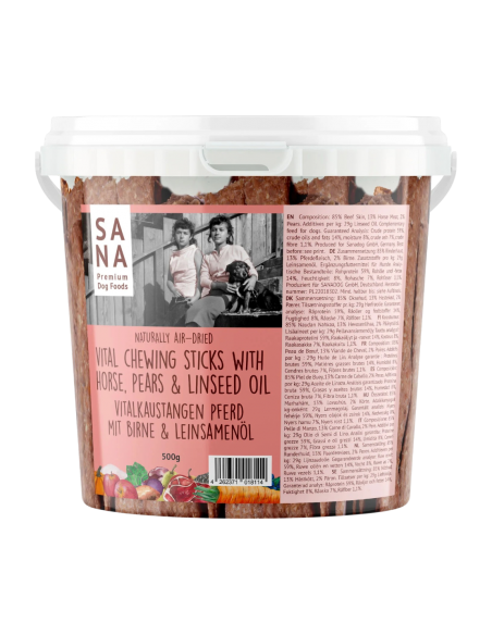 Sanadog Masticativo Vital cavallo con pera e olio di lino (secchio da 500 g)