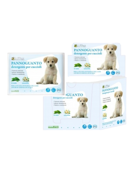 PANNOGUANTO MONOUSO PER CUCCIOLI AL TE' VERDE E CAMOMILLA