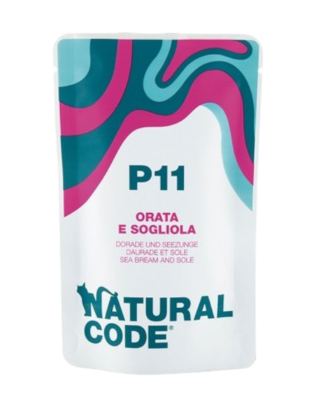NATURAL CODE - Busta P11 Orata e Sogliola umido gatto 70 gr.