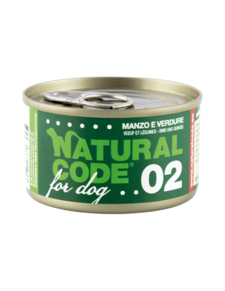 NATURAL CODE- cane 02 manzo e verdure 90 gr.
