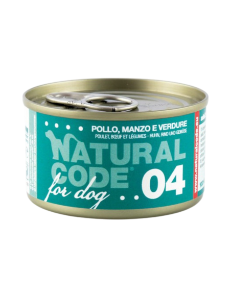 NATURAL CODE- cane 04 pollo manzo e verdure 90 gr.
