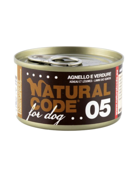 NATURAL CODE- cane 05 agnello e verdure 90 gr.