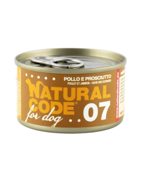 NATURAL CODE- cane 07 pollo e prosciutto 90 gr.