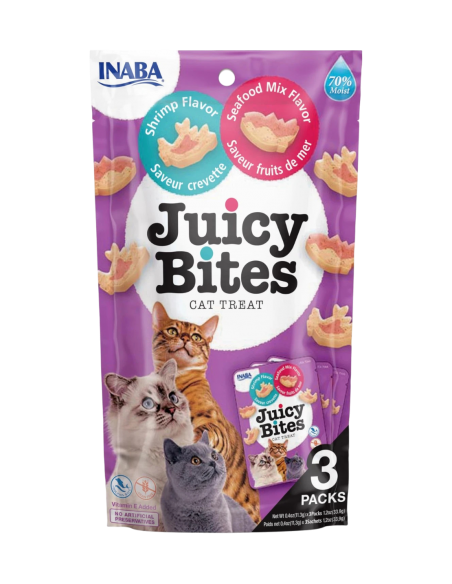 INABA CAT CHURU JUICY BITES GAMBERI E FRUTTI DI MARE
