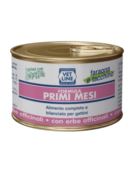 Vet Line Kitten Formula Primi Mesi Faraona e Tacchino 85 gr.