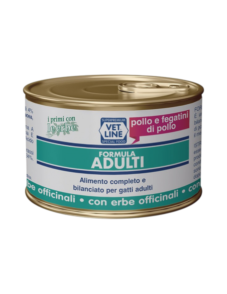Vet Line Formula Gatto Adulto Pollo e Fegatini di Pollo 85 gr.
