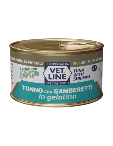 Vet Line Gatto in Gelatina Tonno con Gamberetti 70 gr.