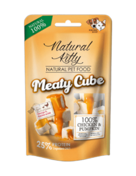 Natural Kitty Meaty Cube Pollo e Zucca 60 gr.