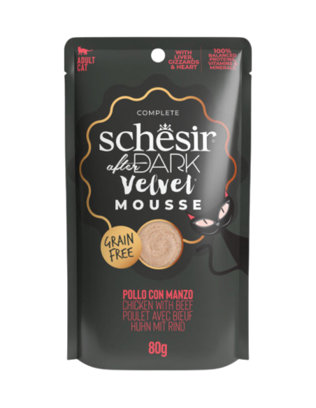 Schesir busta After Dark Pollo con Manzo mousse grain free 80 gr.