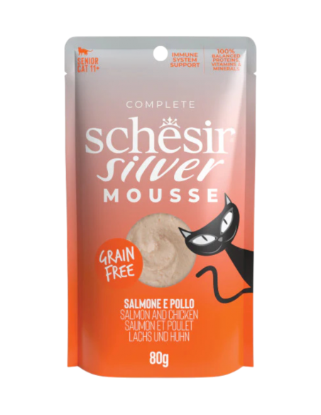 Schesir busta Silver Salmone e Pollo mousse grain free 80 gr.