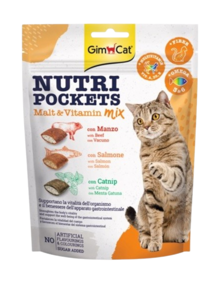 GimCat gatto Nutri Pockets Malt-vitamin mix 150 gr