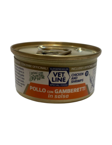 Vet Line Gatto in salsa Pollo con Gamberetti 70 gr.