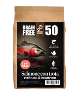 Crocchette grain free al pesce, ipoallergeniche per cani di taglia media.