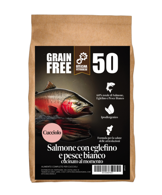 Crocchette puppy grain free monoproteiche e ipoallergeniche al pesce per cucciolo taglia media/ grande.