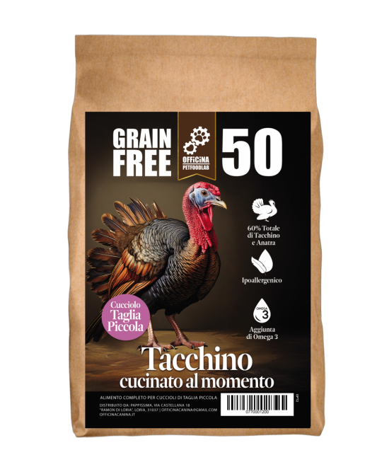 Crocchette grain free puppy/ cucciolo di taglia piccola al tacchino e anatra.