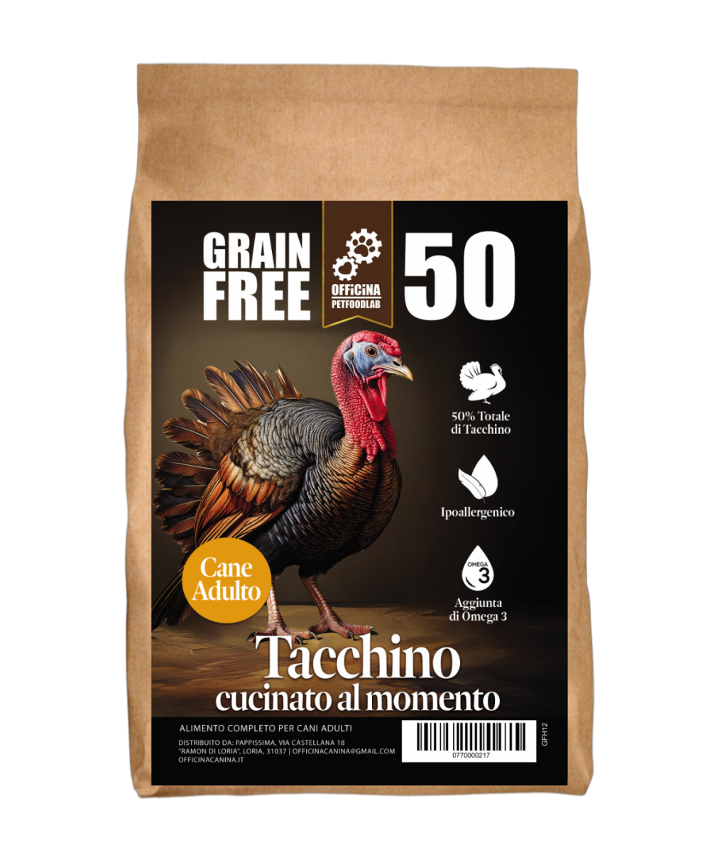 Crocchette grain free al tacchino monoproteiche ipoallergeniche per cani di taglia media