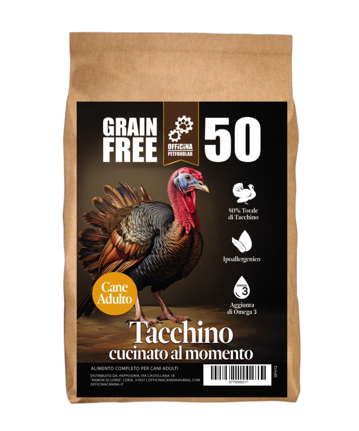 Crocchette grain free al tacchino monoproteiche ipoallergeniche per cani di taglia media