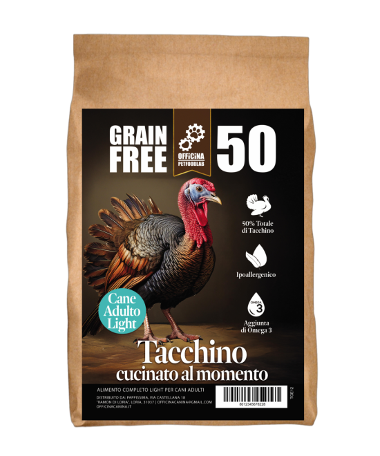 Crocchette grain free light al tacchino per cani anziani