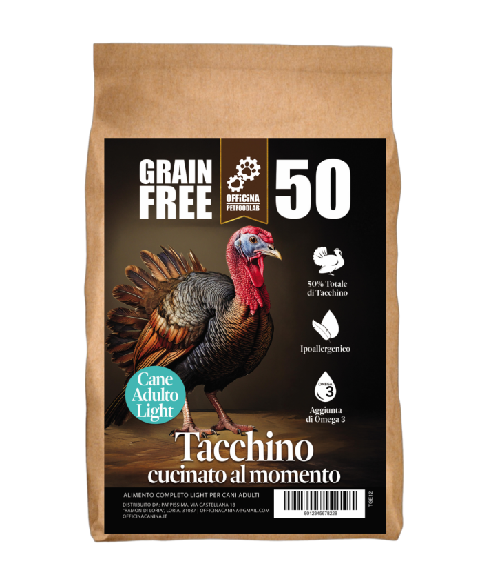 Crocchette grain free light al tacchino per cani anziani