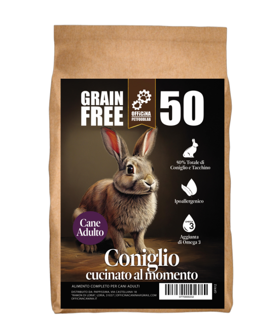 Crocchette grain free al pesce, ipoallergeniche per cani di taglia media.
