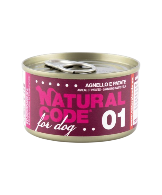 NATURAL CODE- cane 01 agnello e patate 90 gr.