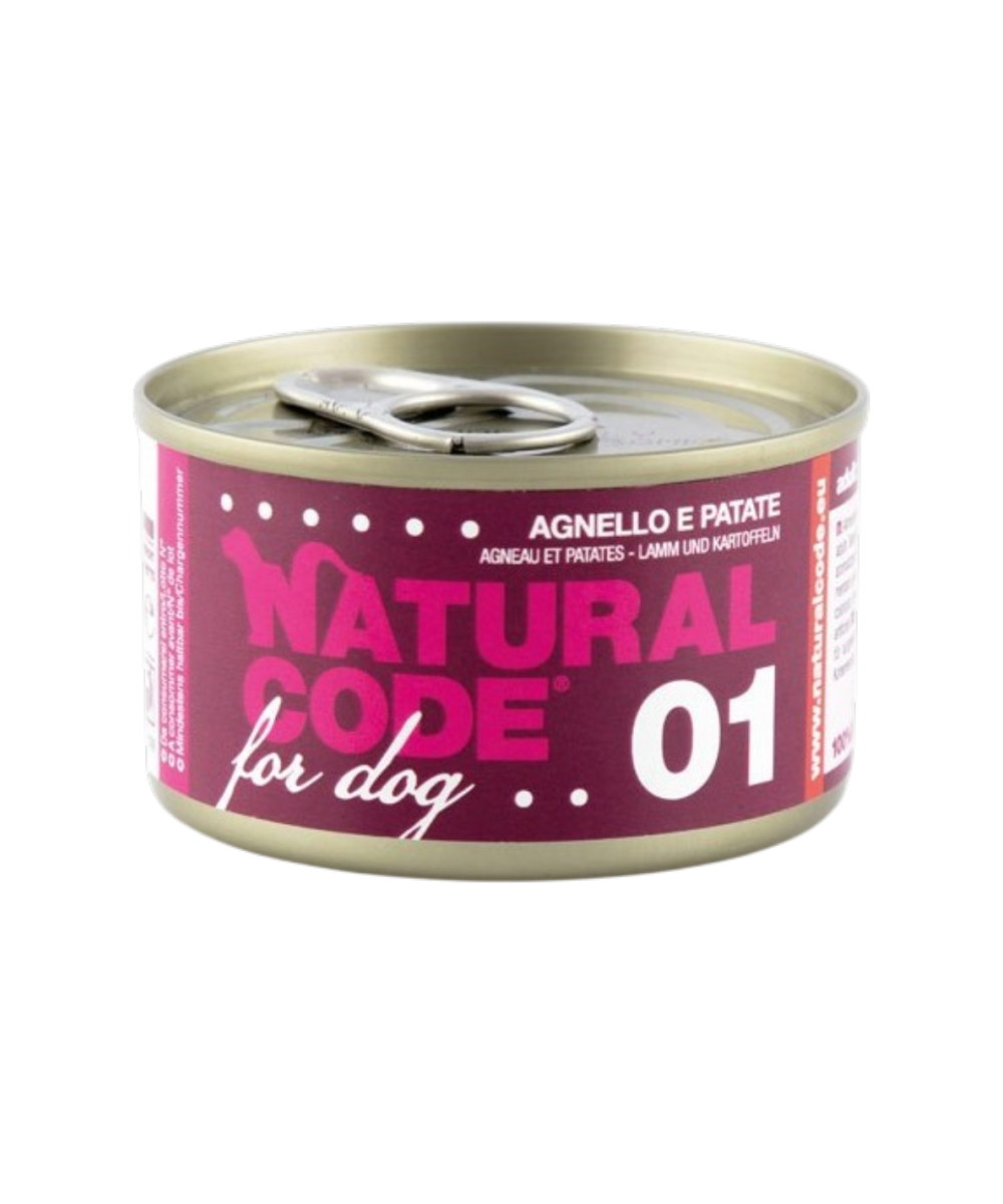NATURAL CODE- cane 01 agnello e patate 90 gr.
