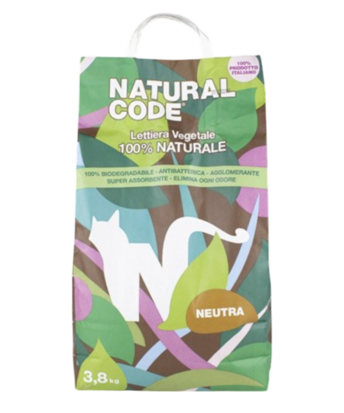 Natural Code Lettiera Vegetale Neutra 3,8 e 8,0 lt