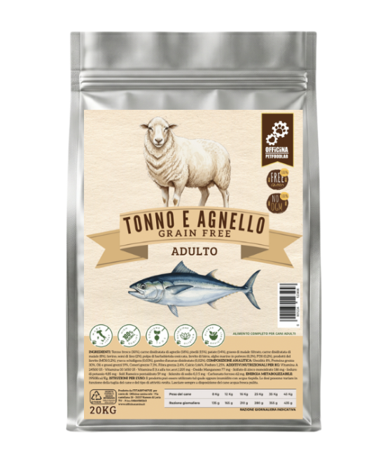 Crocchette Tonno e Agnello per cani Adulti Taglia Media/Grande