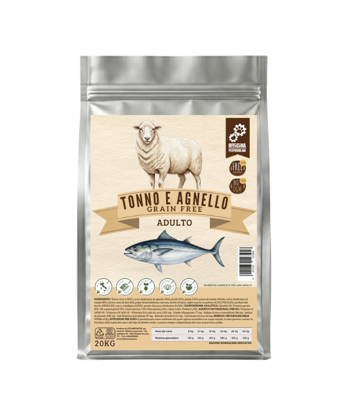 Crocchette Tonno e Agnello per cani Adulti Taglia Media/Grande
