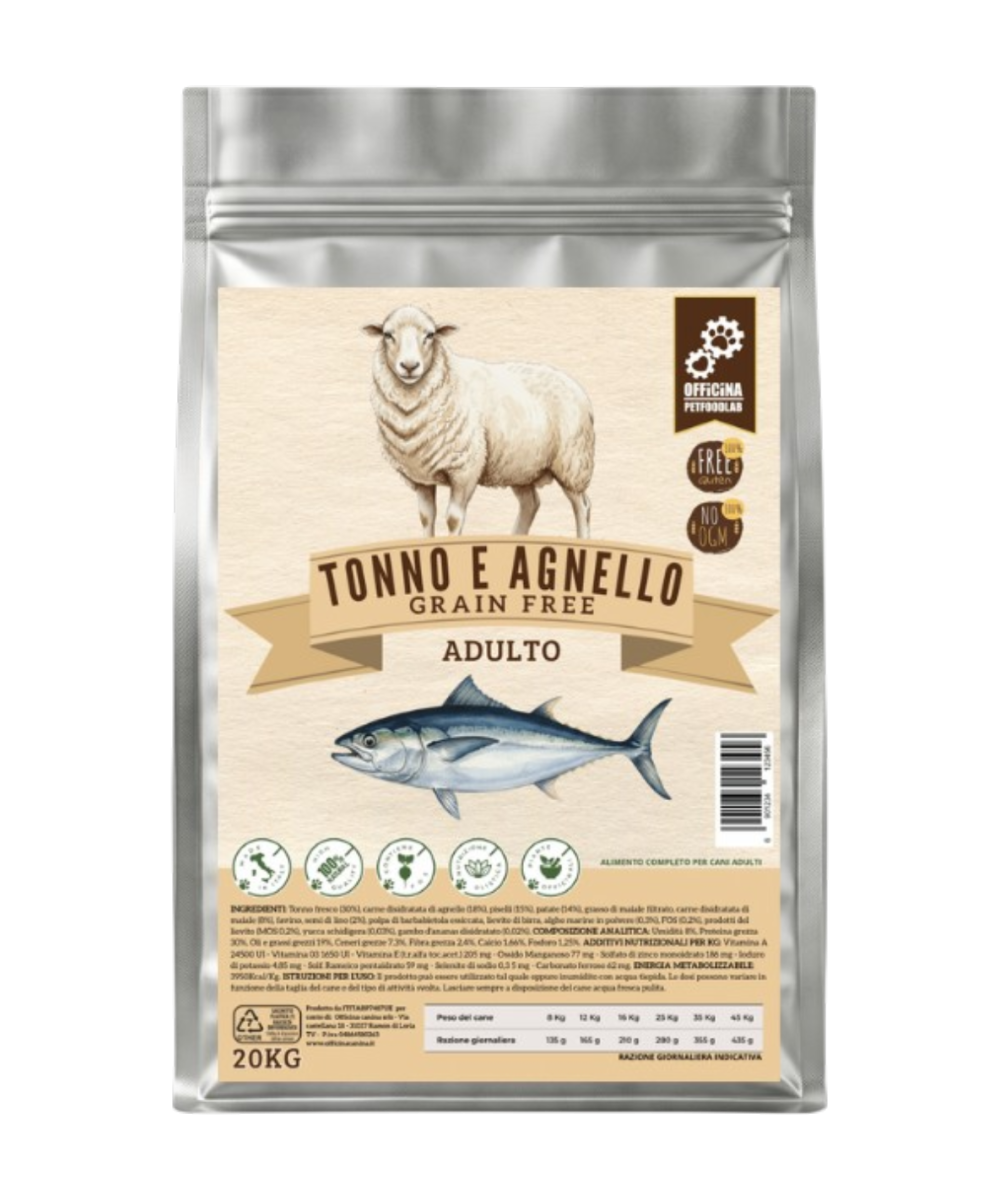 Crocchette Tonno e Agnello per cani Adulti Taglia Media/Grande