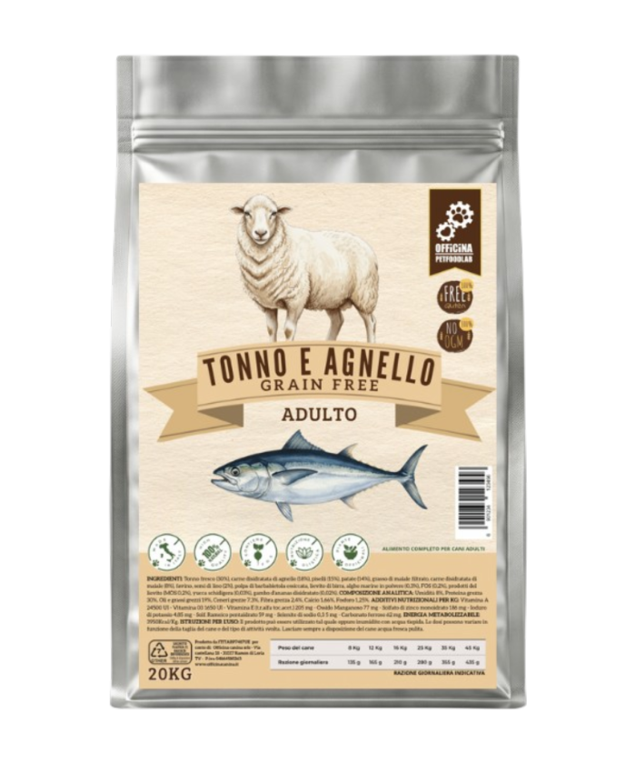 Crocchette Tonno e Agnello per cani Adulti Taglia Media/Grande